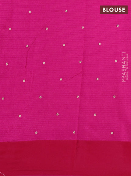 Art kota saree dark pink with silver & gold zari woven buttas and zari woven butta border