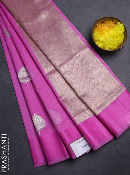 Art kota saree mild lavender with zari woven buttas and satin border