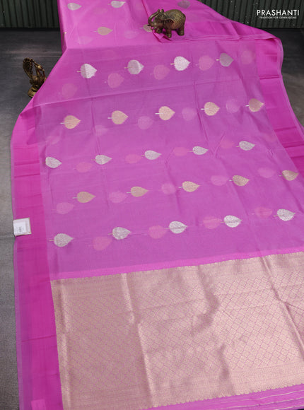 Art kota saree mild lavender with zari woven buttas and satin border