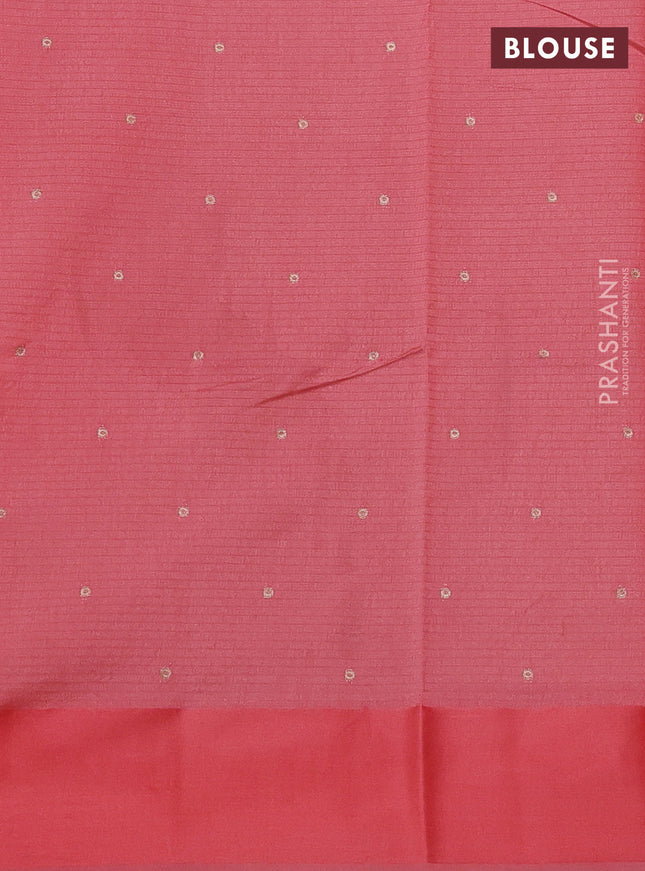 Art kota saree peach shade with zari woven buttas and satin border