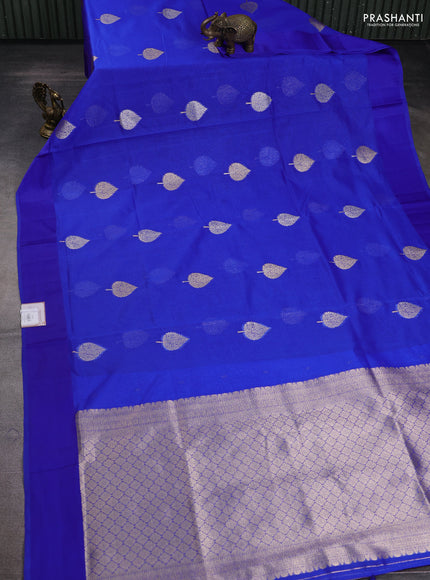 Art kota saree royal blue with zari woven buttas and satin border