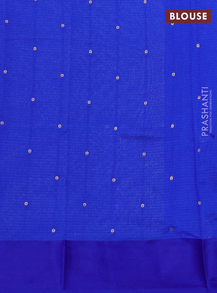 Art kota saree royal blue with zari woven buttas and satin border