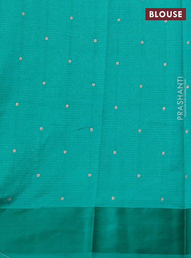 Art kota saree green with zari woven buttas and satin border