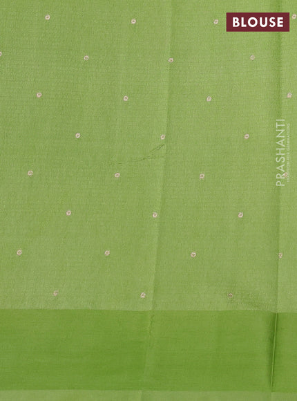 Art kota saree light green with zari woven buttas and satin border