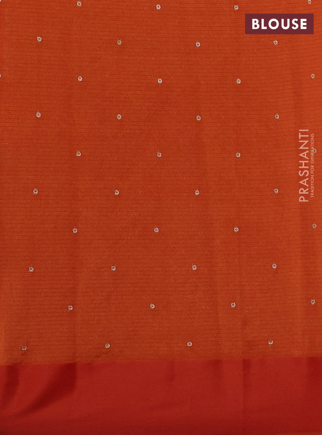 Art kota saree orange with zari woven buttas and satin border