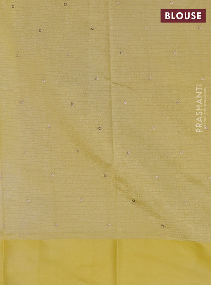 Art kota saree yellow with zari woven buttas and satin border