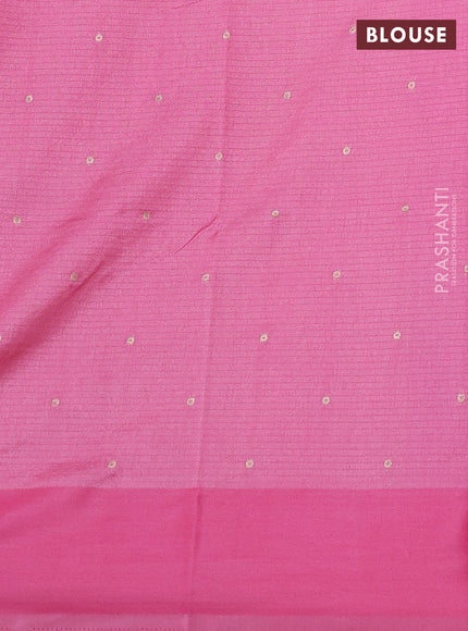 Art kota saree peach pink with zari woven buttas and satin border