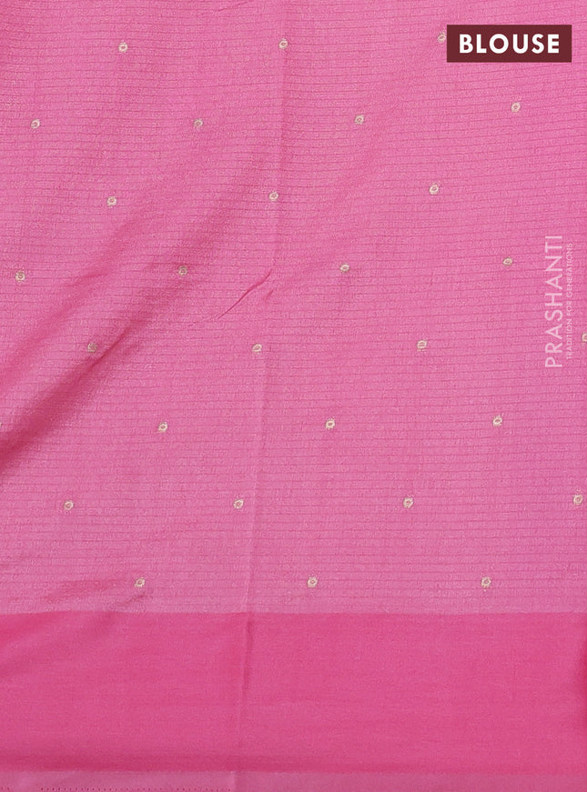 Art kota saree peach pink with zari woven buttas and satin border