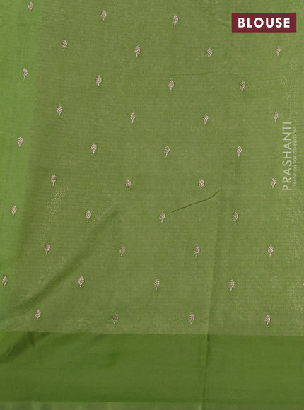 Art kota saree light green with silver & gold zari woven buttas and zari woven butta border