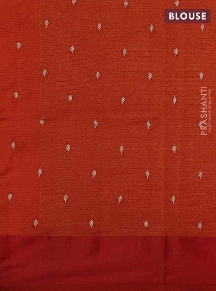 Art kota saree orange with silver & gold zari woven buttas and zari woven butta border