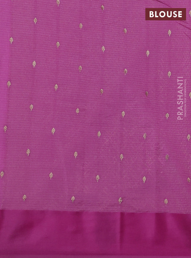 Art kota saree pink shade with silver & gold zari woven buttas and zari woven butta border