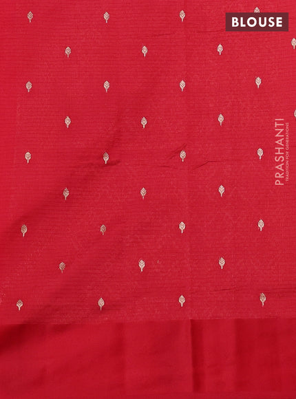 Art kota saree red with silver & gold zari woven buttas and zari woven butta border