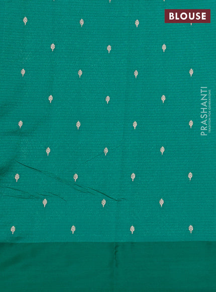 Art kota saree teal green with silver & gold zari woven buttas and zari woven butta border