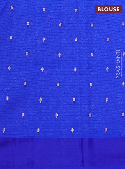 Art kota saree royal blue with silver & gold zari woven buttas and zari woven butta border