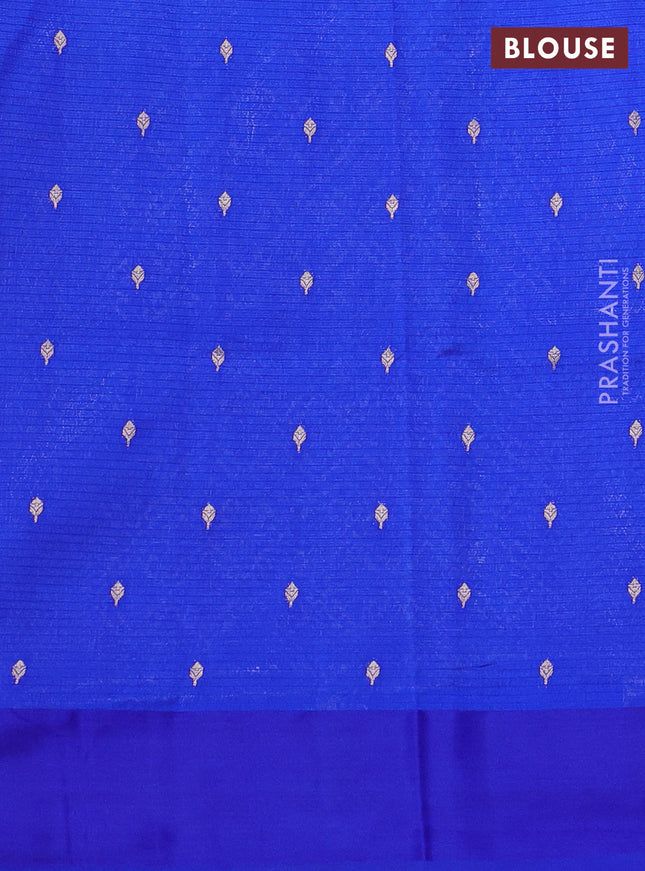 Art kota saree royal blue with silver & gold zari woven buttas and zari woven butta border