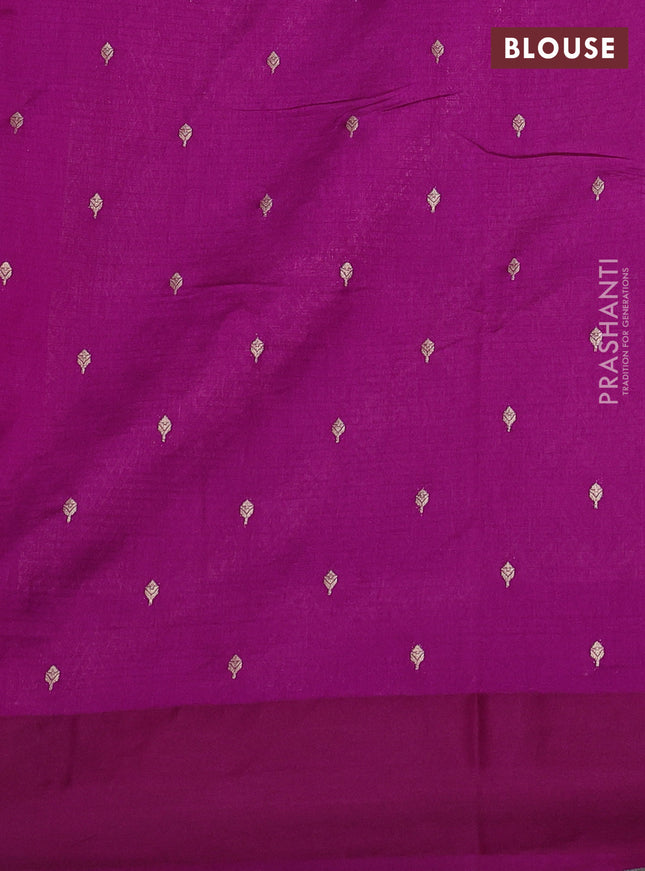 Art kota saree purple with silver & gold zari woven buttas and zari woven butta border