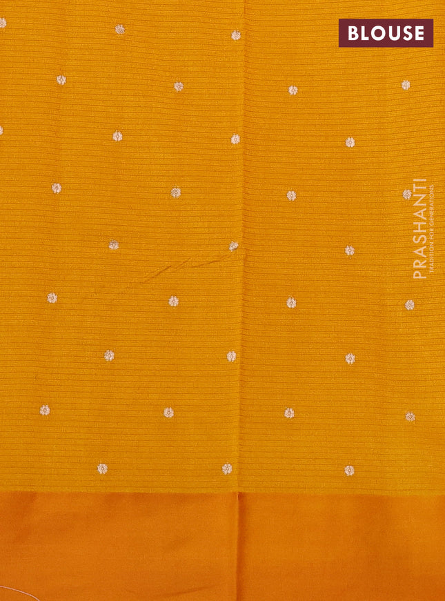 Art kota saree dark mustard with allover zari woven buttas and zari woven butta border