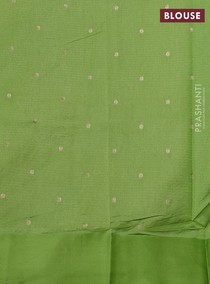 Art kota saree parrot green with allover zari woven buttas and zari woven butta border