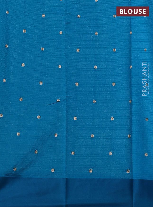 Art kota saree cs blue with allover zari woven buttas and zari woven butta border