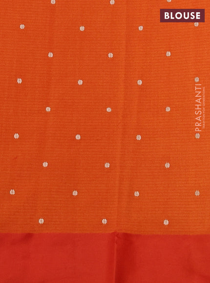 Art kota saree rustic orange with allover zari woven buttas and zari woven butta border