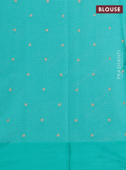 Art kota saree teal green with allover zari woven buttas and zari woven butta border