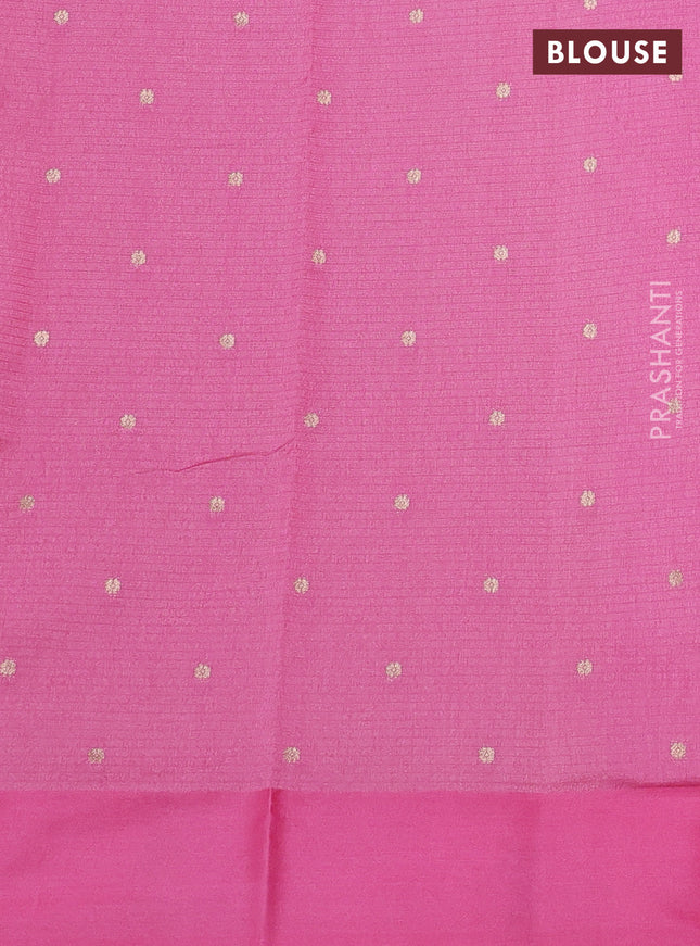 Art kota saree light pink with allover zari woven buttas and zari woven butta border