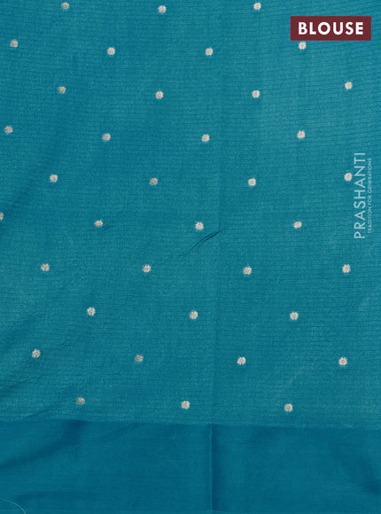 Art kota saree teal blue with allover zari woven buttas and zari woven butta border