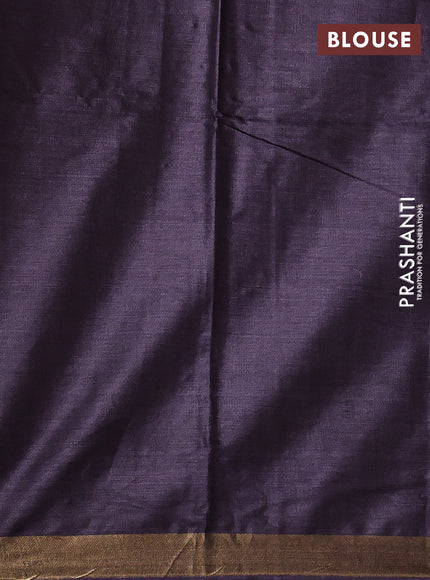 Banana silk saree jamun shade with allover thread & zari woven buttas and zari woven border