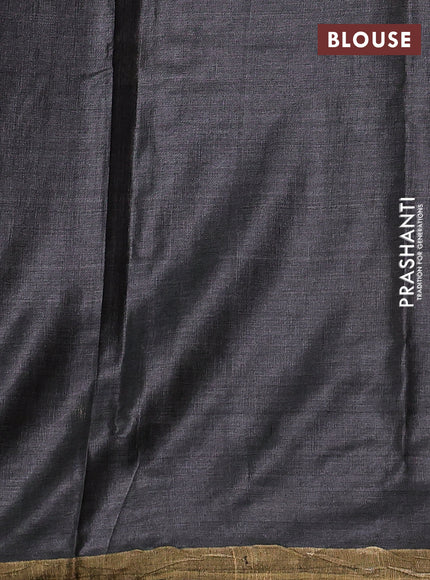 Banana silk saree elephant grey with allover thread & zari woven buttas and zari woven border