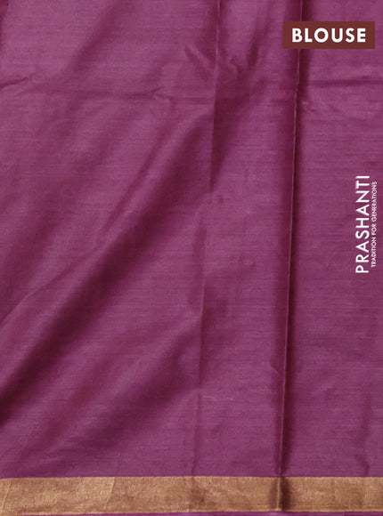 Banana silk saree mauve pink with allover thread & zari woven buttas and zari woven border