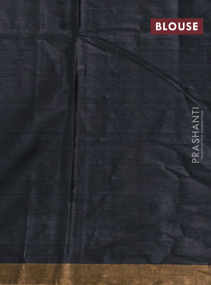 Banana silk saree black with allover thread & zari woven buttas and zari woven border