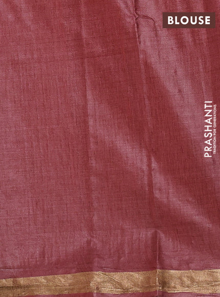 Banana silk saree maroon with allover thread & zari woven butta and zari woven border