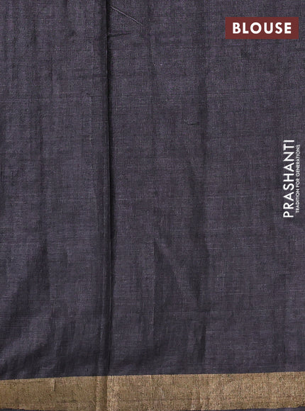 Banana silk saree black with allover thread & zari woven butta and zari woven border