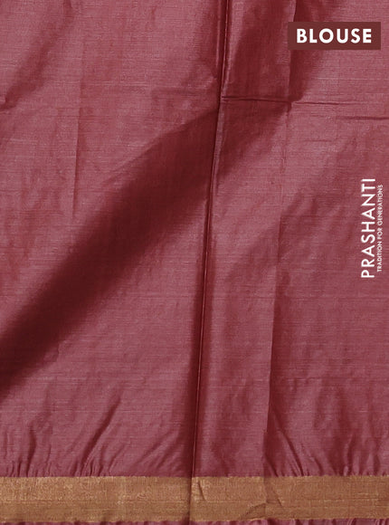 Banana silk saree rust shade with allover thread & zari woven butta and zari woven border