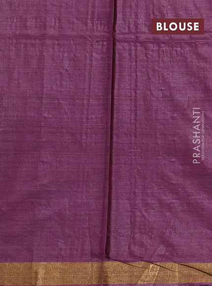 Banana silk saree wine shade with silver & zari woven buttas and zari woven border