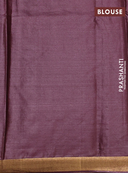 Banana silk saree deep maroon with silver & zari woven buttas and zari woven border