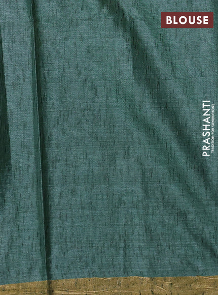 Banana silk saree green with silver & zari woven buttas and zari woven border