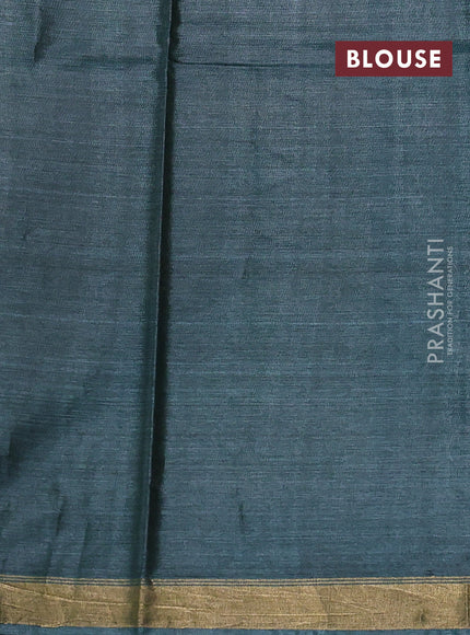 Banana silk saree green with silver & zari woven buttas and zari woven border
