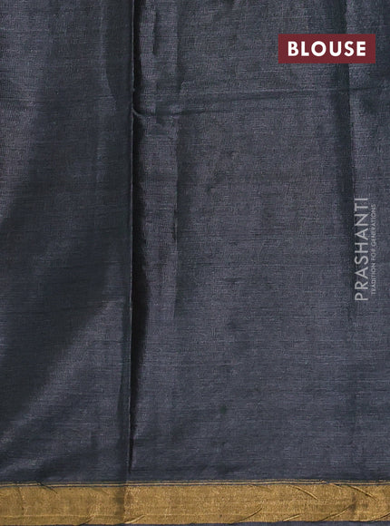 Banana silk saree pastel purple and dark grey with silver & zari woven buttas and zari woven border