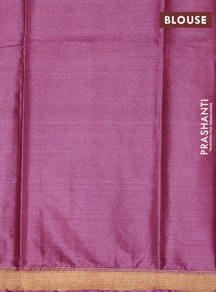 Banana silk saree blue shade and purple shade with silver & zari woven buttas and zari woven border
