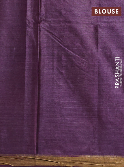 Banana silk saree mauve pink and deep purple with silver & zari woven buttas and zari woven border