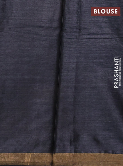 Banana silk saree elephant grey with thread & zari woven buttas and zari woven border