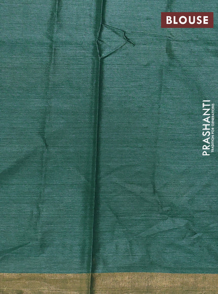 Banana silk saree green with thread & zari woven buttas and zari woven border