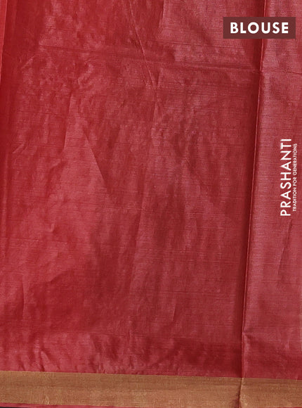 Banana silk saree pastel green and red with allover zari stripe pattern and zari woven border