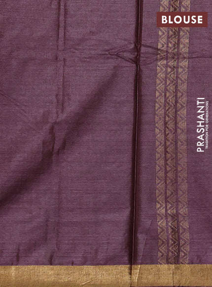 Banana silk saree mauve pink with thread & zari woven buttas and zari woven border