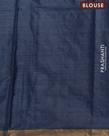 Banana silk saree dark grey with thread & zari woven buttas and zari woven border