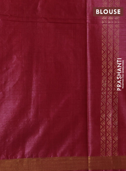 Banana silk saree maroon  with thread & zari woven buttas and zari woven border