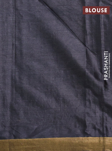 Banana silk saree elephant grey with allover thread & zari woven buttas and zari woven border