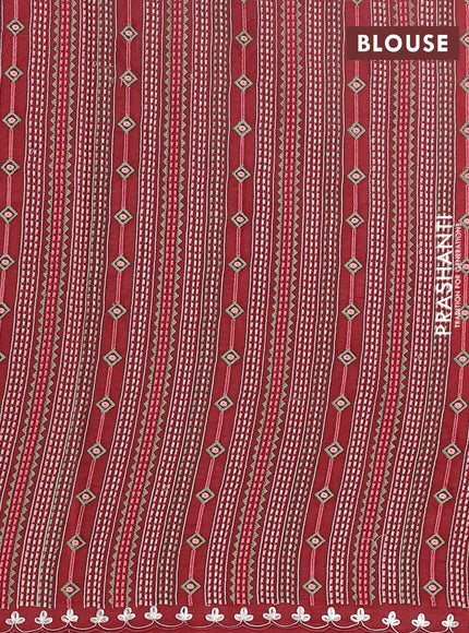 Pure tussar silk saree rustic brown with mirror embroidey work and embroidery work pallu
