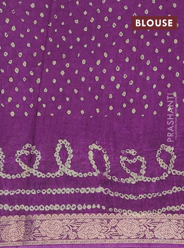 Linen tussar partly saree blue and purple with kalamkari prints and bandhani printed pallu